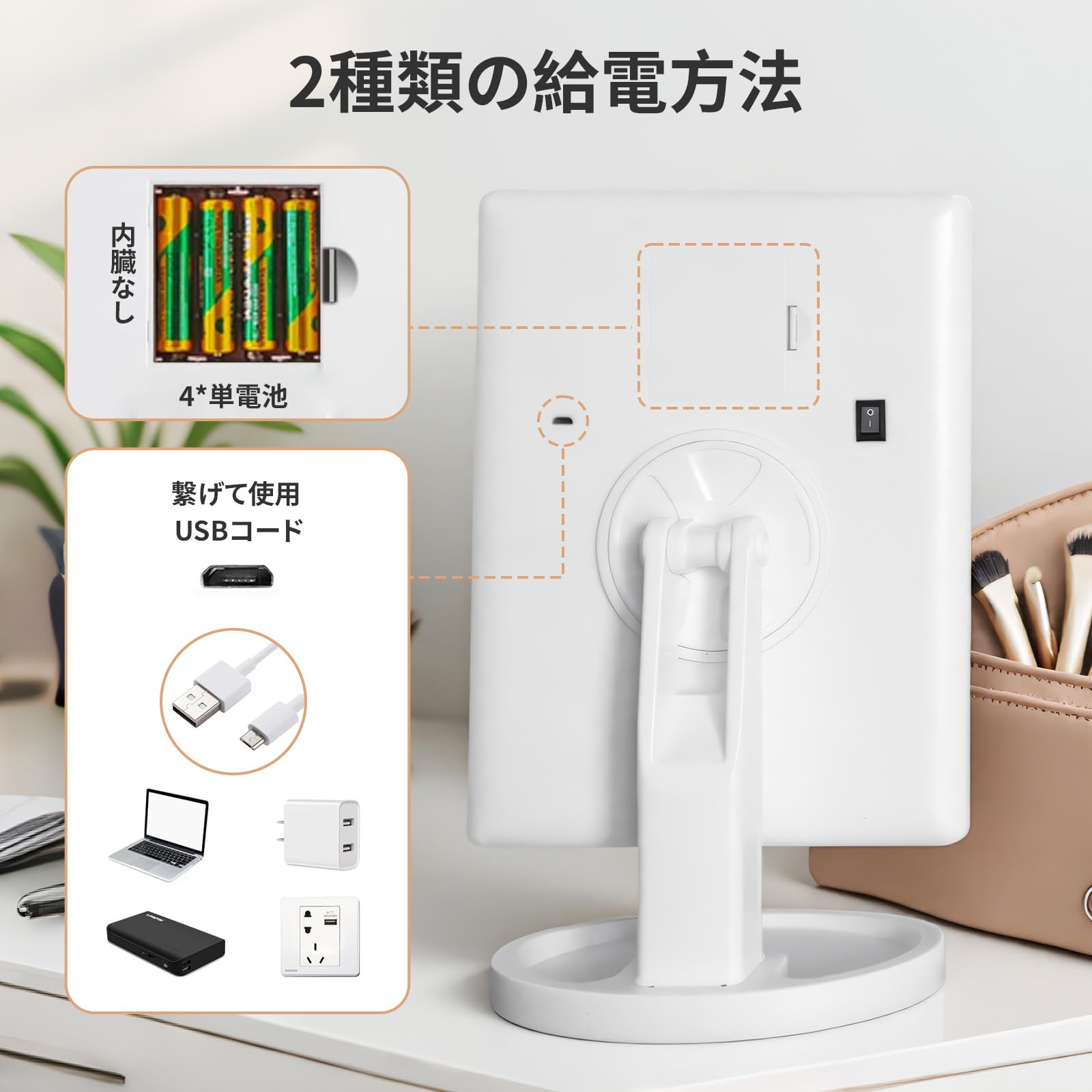 Amazon.co.jp: Lasola 女優ミラー 三面鏡 卓上鏡 化粧鏡 ledメイク